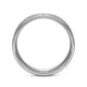Gabriel & Co. MBL0146-60W4JJJ 14K White Gold 6mm - Hammered Center and Polished Edge Men's Wedding Band
