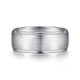 Gabriel & Co. MBM0107-80W4JJJ 14K White Gold 8mm - Satin Center and Polished Edge Men's Wedding Band
