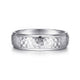 Gabriel & Co. MBM0112-60W4JJJ 14K White Gold 6mm -  Hammered Center and Polished Edge Men's Wedding Band