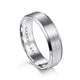 Gabriel & Co. MBM0123-60W4JJJ 14K White Gold 6mm -  Rounded Satin Center and Polished Beveled Edge Men's Wedding Band