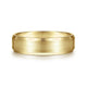 Gabriel & Co. MBM0123-60Y4JJJ 14K Yellow Gold 6mm -  Rounded Satin Center and Polished Beveled Edge Men's Wedding Band