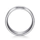 14K White Gold 8mm - Satin Finish Men's Wedding Band with Beveled Edge