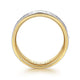 Gabriel & Co. MBM0129-80M4JJJ 14K White-Yellow Gold 8mm - Hammered Center and Polished Edge Men's Wedding Band