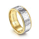 Gabriel & Co. MBM0129-80M4JJJ 14K White-Yellow Gold 8mm - Hammered Center and Polished Edge Men's Wedding Band