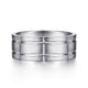 Gabriel & Co. MBM0142-80W4JJJ 14K White Gold 8mm - Grooved Elongated Checkered Pattern Men's Wedding Band