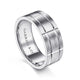 Gabriel & Co. MBM0142-80W4JJJ 14K White Gold 8mm - Grooved Elongated Checkered Pattern Men's Wedding Band