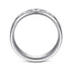14K White Gold 6mm - Diamond Cut Men's Wedding Band in Satin Finish
