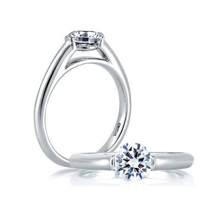 A.Jaffe Modern Solitaire Cathedral Diamond Engagement Ring ME1563/75