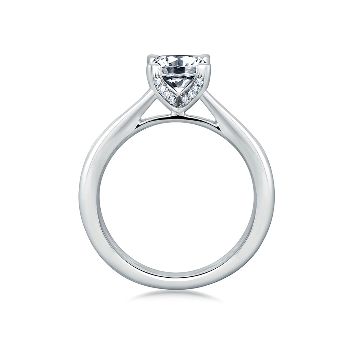 A.Jaffe Pavé Diamond Accented Prong Solitaire Engagement Ring ME1585/105