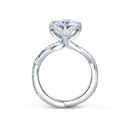 A.Jaffe Floral Inspired Top Twisted Shank Diamond Engagement Ring ME1623/149