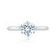 From the Classics collection, this 6 prong solitaire engagement ring features a high shine shank and a touch of pave diamonds under the crown. ME1689/54
