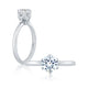 From the Classics collection, this 6 prong solitaire engagement ring features a high shine shank and a touch of pave diamonds under the crown. ME1689/304