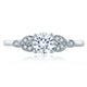 A.Jaffe Floral Milgrain Accent Round Solitaire Diamond Engagement Ring ME1754/55