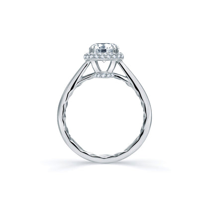 A.Jaffe Pavé Rollover Round Diamond Halo with Quilted Interior Engagement Ring ME1843Q/93