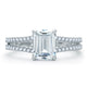 A.Jaffe Split Shank Pavé Diamond Emerald Cut Quilted Engagement Ring ME1863Q/138