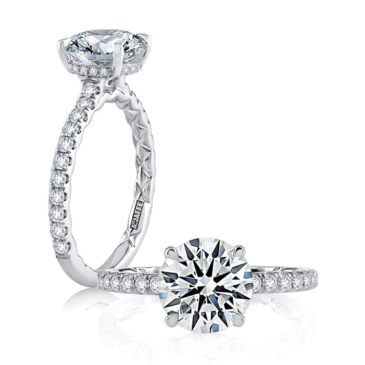 Statement Round Quilted Engagement Ring ME1865Q/296