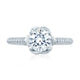 A.Jaffe Floral Center Rollover Pave Diamond Engagement Ring ME1876/146