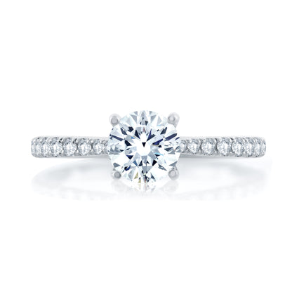Scalloped Pavé Diamond Engagement Ring with Quilted Interior ME2008Q/115