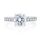 Round Cut Diamond Engagement Ring with a Classic Quilted Pave Band ME2029AQ/197