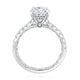 Round Cut Diamond Engagement Ring with a Classic Quilted Pave Band ME2029AQ/94