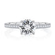 Four Prong Engagement Ring with Diamond Band ME2029Q/113