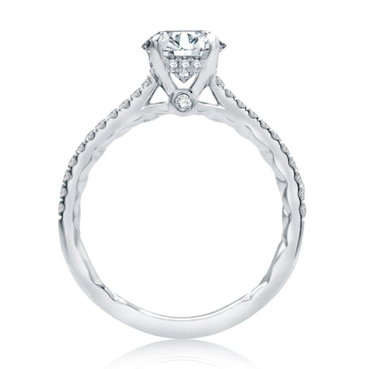 Four Prong Engagement Ring with Diamond Band ME2029Q/113
