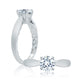 A.Jaffe Tapered Shank Solitaire Diamond Quilted Engagement Ring ME2043Q/100