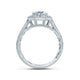 A.Jaffe Octagonal Halo Modern Vintage Diamond Quilted Engagement Ring ME2100Q/122