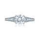 A.Jaffe Deco Inspired Graduated Shank Modern Vintage Diamond Quilted Engagement Ring ME2102Q/117