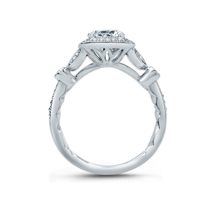 A.Jaffe Floral Inspired Modern Vintage Halo Diamond Quilted Engagement Ring ME2106Q/124