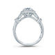 A.Jaffe Floral Inspired Modern Vintage Halo Diamond Quilted Engagement Ring ME2106Q/124