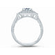 A.Jaffe Baguette Accent Modern Vintage Diamond Halo Quilted Engagement Ring ME2107Q/128