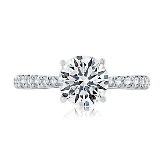 Tapered Diamond PavÃ© Engagement Ring with Quilted Interior ME2141Q/126