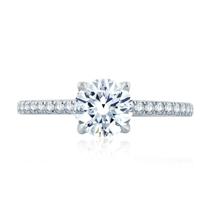 Round Center Draped Gallery Solitaire Engagement Ring ME2179Q/127