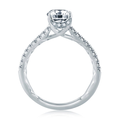 Round Center Draped Gallery Solitaire Engagement Ring ME2179Q/102