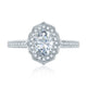 Floral Inspired Milgrain Detail Halo Oval Engagement Ring ME2194Q/122B
