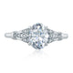 A.Jaffe Floral Inspired Milgrain Accent Oval Center Diamond Quilted Engagement Ring ME2199Q/161
