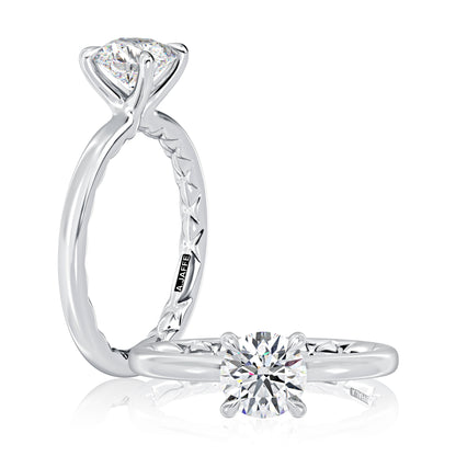 Classic Four Prongs Solitaire Round Center Diamond Engagement Ring MEC1403BQ/120
