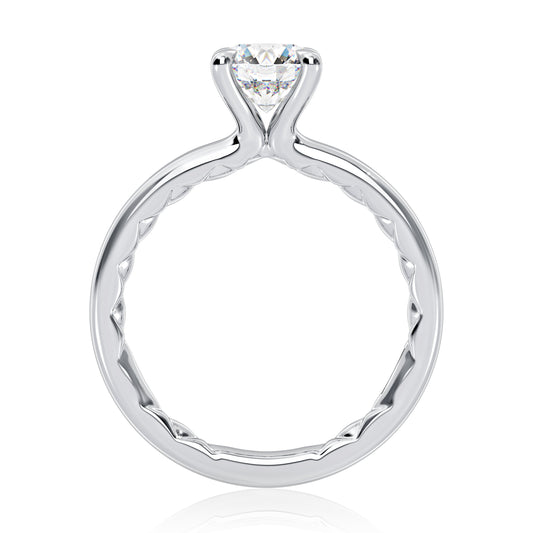 Classic Four Prongs Solitaire Round Center Diamond Engagement Ring MEC1403BQ/75