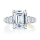 Classic Four Prong Emerald Cut Diamond Flanked Engagement Ring MECEC2856/427B