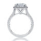 Modern Emerald Cut Diamond Engagment Ring with Diamond Pave Halo MECEC2920Q/192