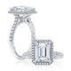 Modern Emerald Cut Diamond Engagment Ring with Diamond Pave Halo MECEC2920Q/192