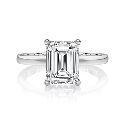 Three-Row Emerald Cut Center Diamond Engagement Ring MECEC2959Q/157