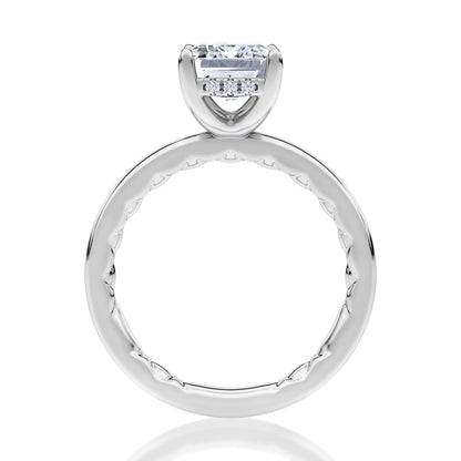 Three-Row Emerald Cut Center Diamond Engagement Ring MECEC2959Q/207B