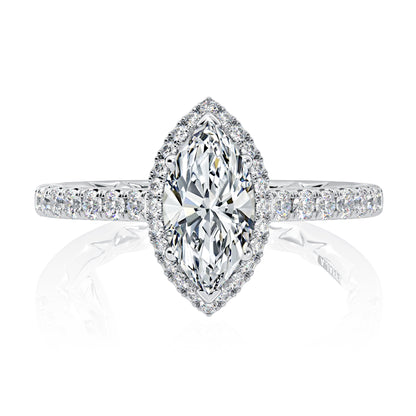 Sparkling Marquise Diamond Engagement Ring with Marquise Shaped Halo MECMQ2920Q/290