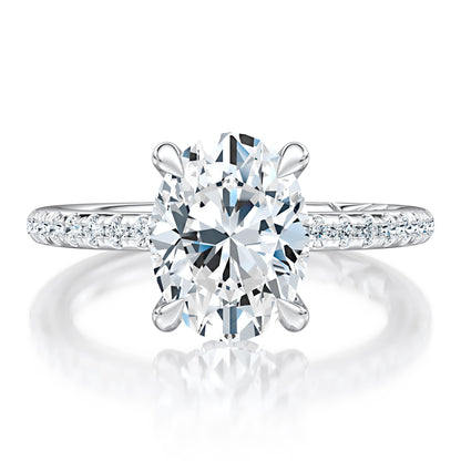 Oval Diamond Engagement Ring with Diamond PavÃ© Band MECOV2567/126B