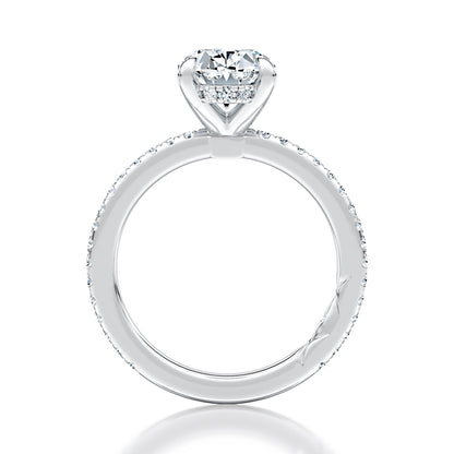Oval Diamond Engagement Ring with Diamond PavÃ© Band MECOV2567/99