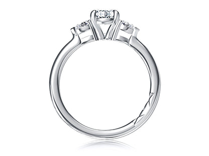 Oval Cut Diamond Solitaire Engagement Ring With Peek-A-Boo Diamonds MECOV2570/117B