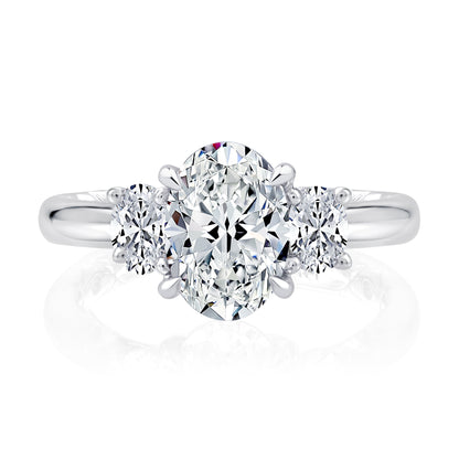 Classic Trellis Three Stone Round Diamond Engagement Ring MECOV2718LB/166