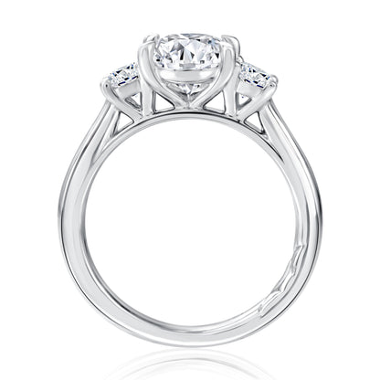 Classic Trellis Three Stone Round Diamond Engagement Ring MECOV2718LB/315B